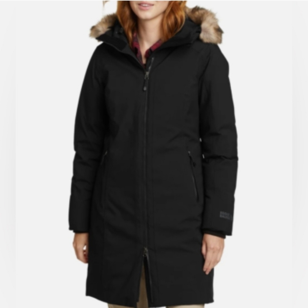 Eddie Bauer Black Down Parka Coat - Picture 1 of 3
